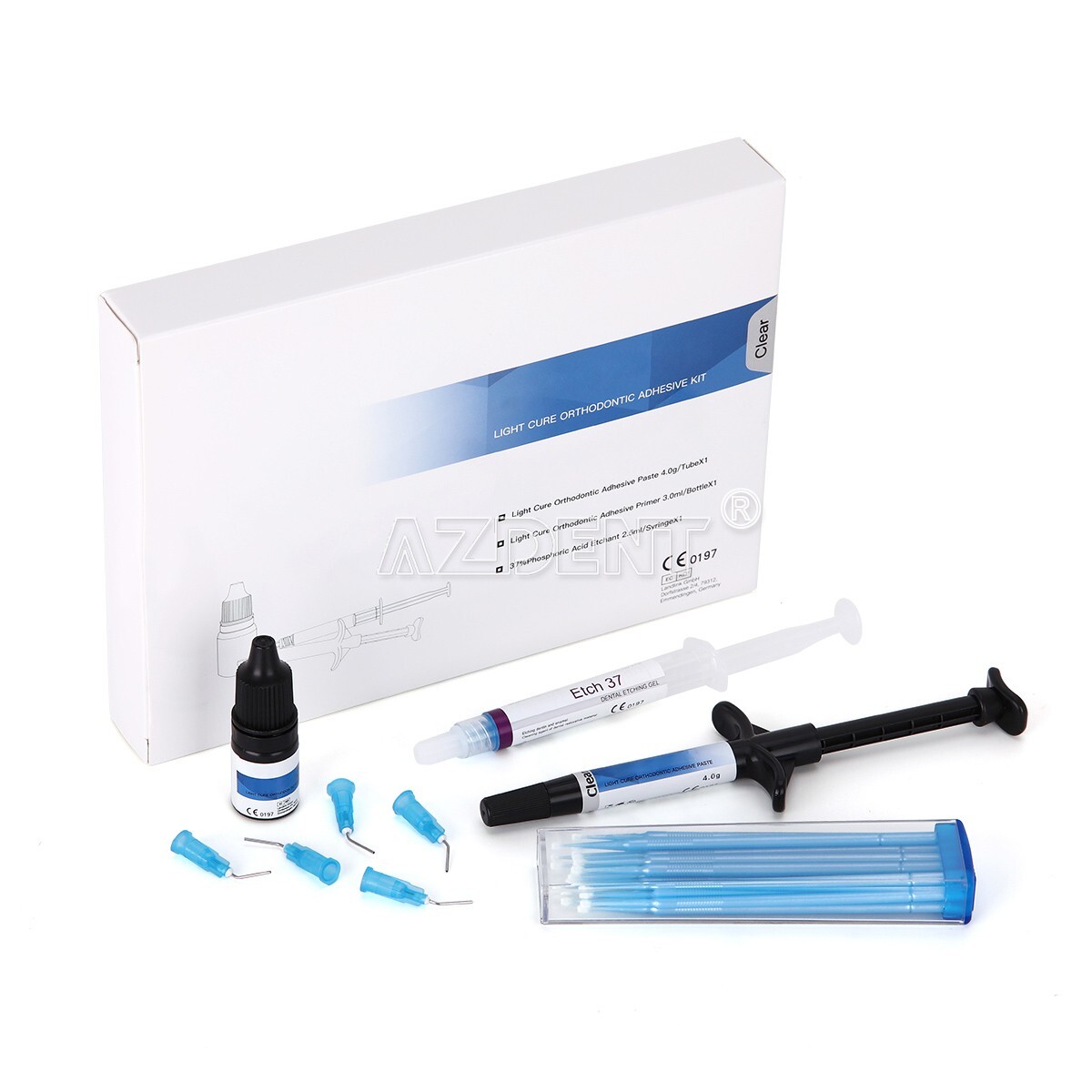 DENTEX Dental Orthodontic Light Cure Adhesive Kit Bonding For Bracket Clear/Blue