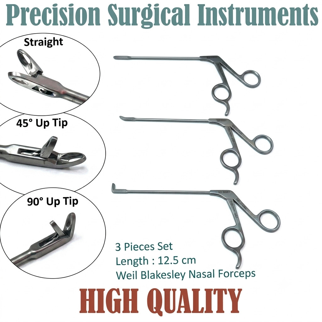 NASAL FORCEPS SET 3 PCS, Weil Blakesley Forceps ENT Instruments Premium Quality
