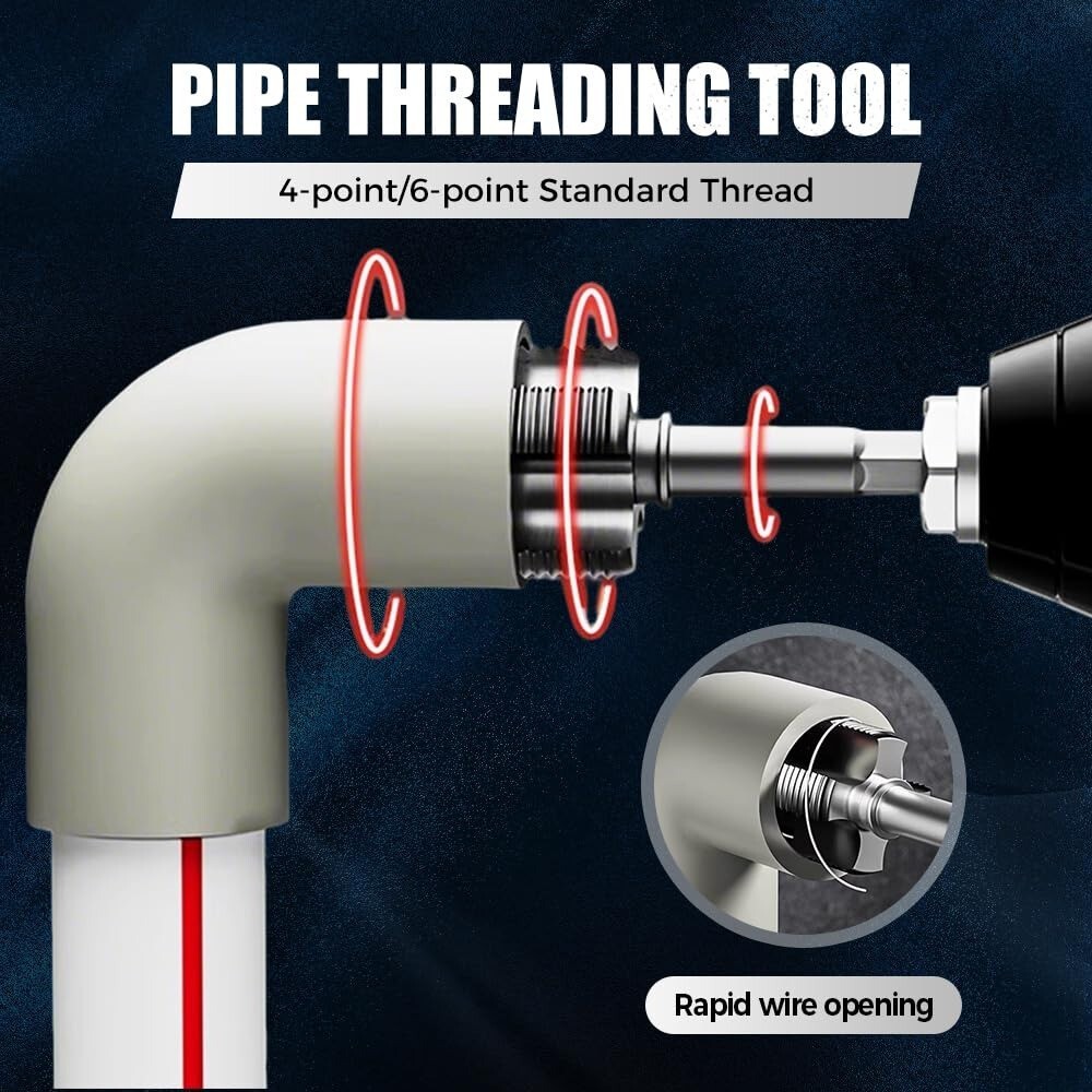 Integrated Internal & External Pipe Threading-Tool PVC Pipe Threader Cutting Kit