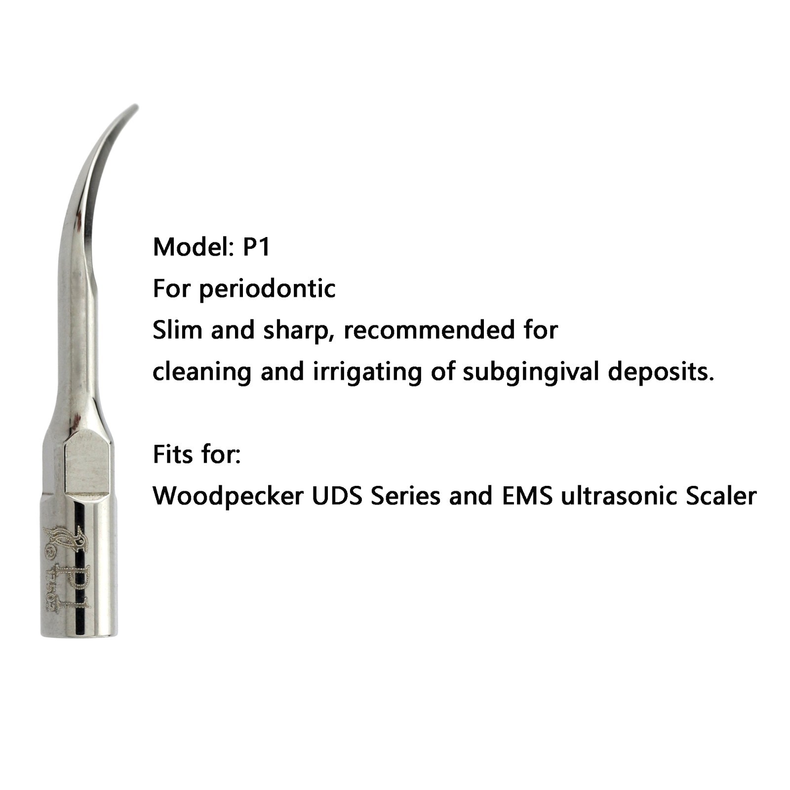 5Pcs Woodpecker Piezo Tips P1 Slim Perio fit Dental Ultrasonic EMS UDS Scaler