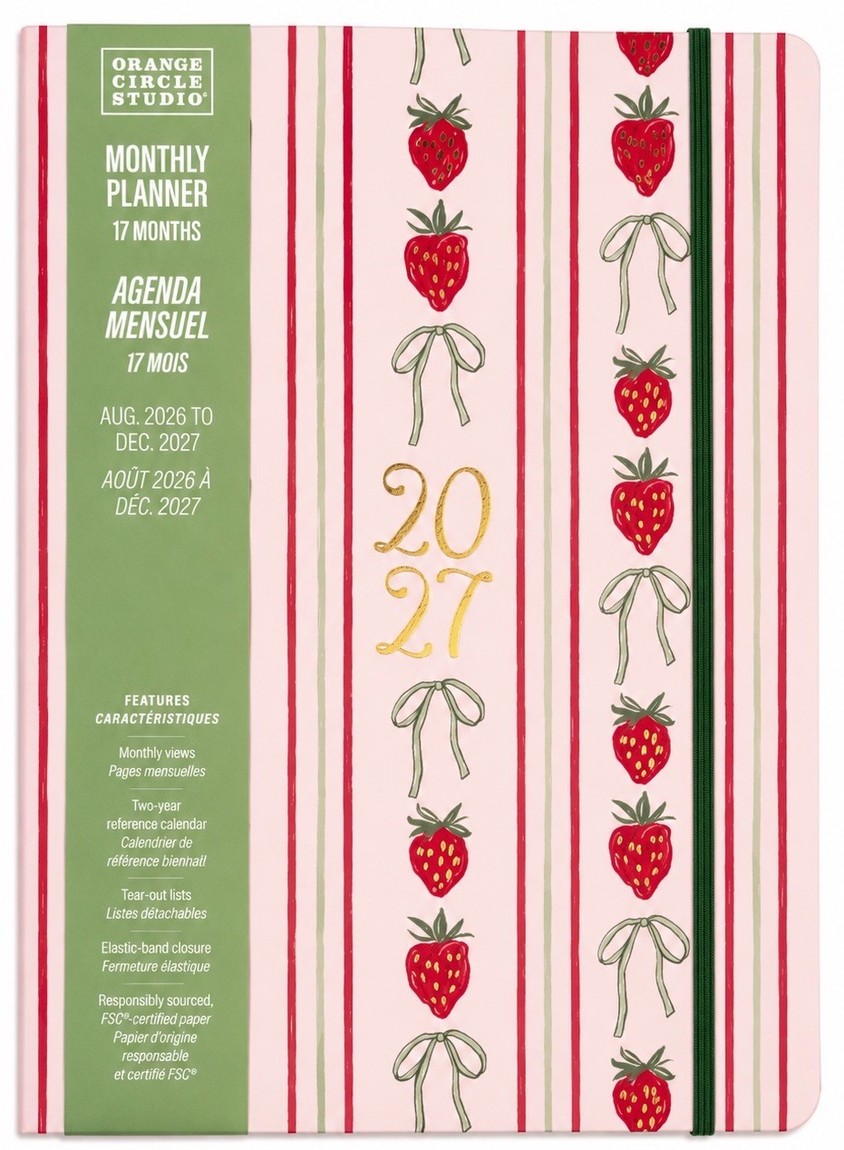 2027 Orange Circle Studio Monthly Planner 17 Month Pink Red Strawberry MEDIUM