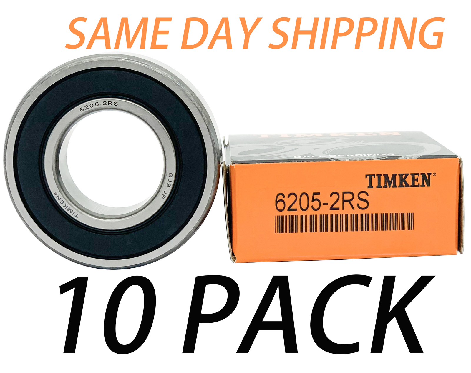 10PACK TIMKEN 6205-2RS 25X52X15MM Double Rubber Seal Bearings USA Brand