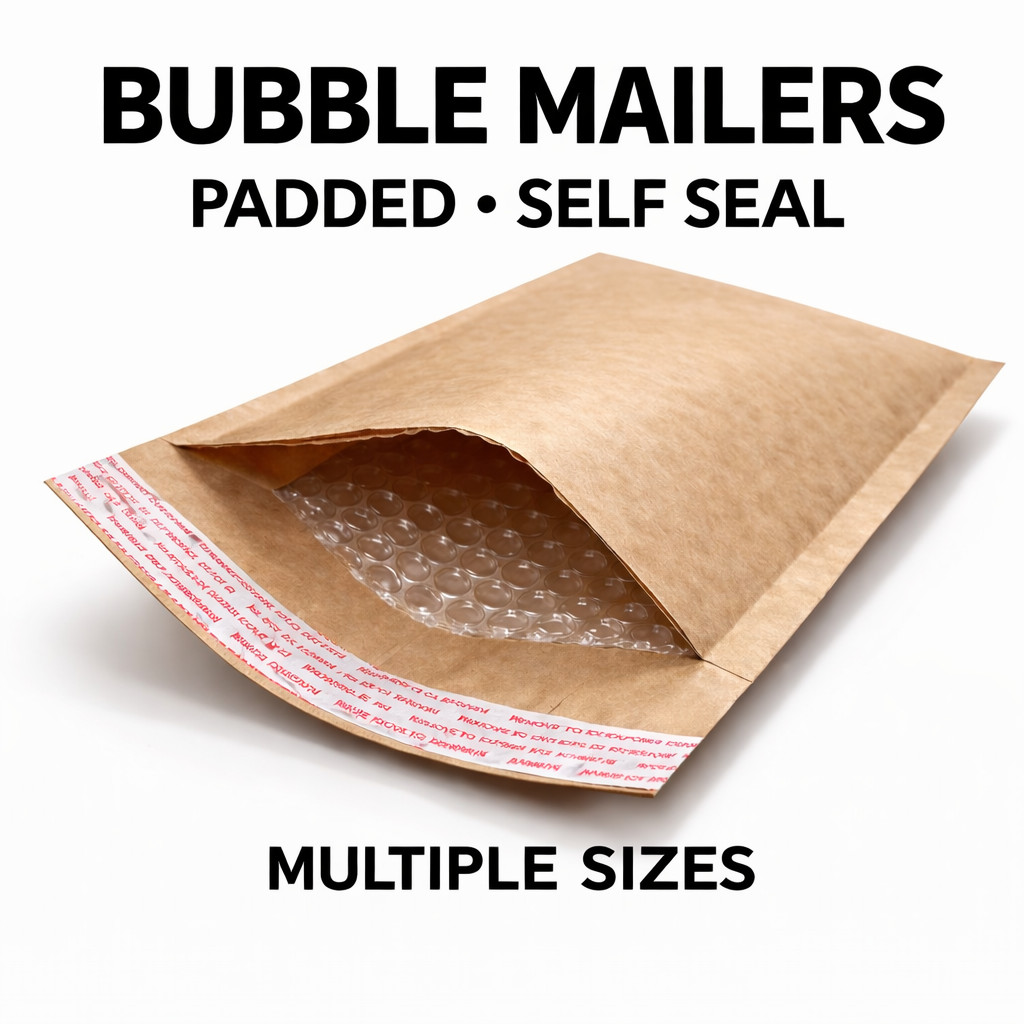 Kraft Brown Bubble Mailers Padded Shipping Envelopes Self Seal Bags #0 #2 #4