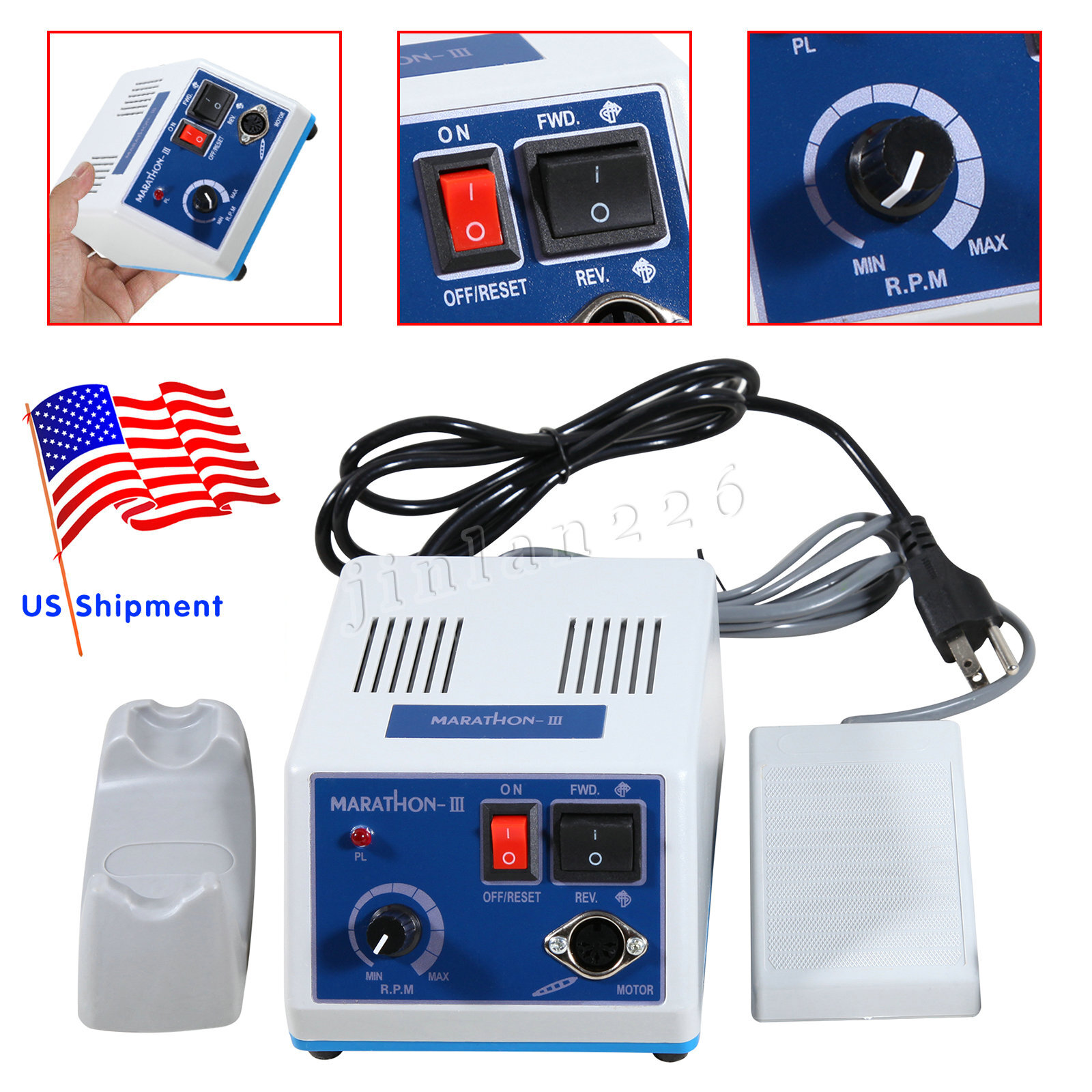 Dental Electric Micromotor Polisher Marathon/Contra Angle/Straight Handpiece new