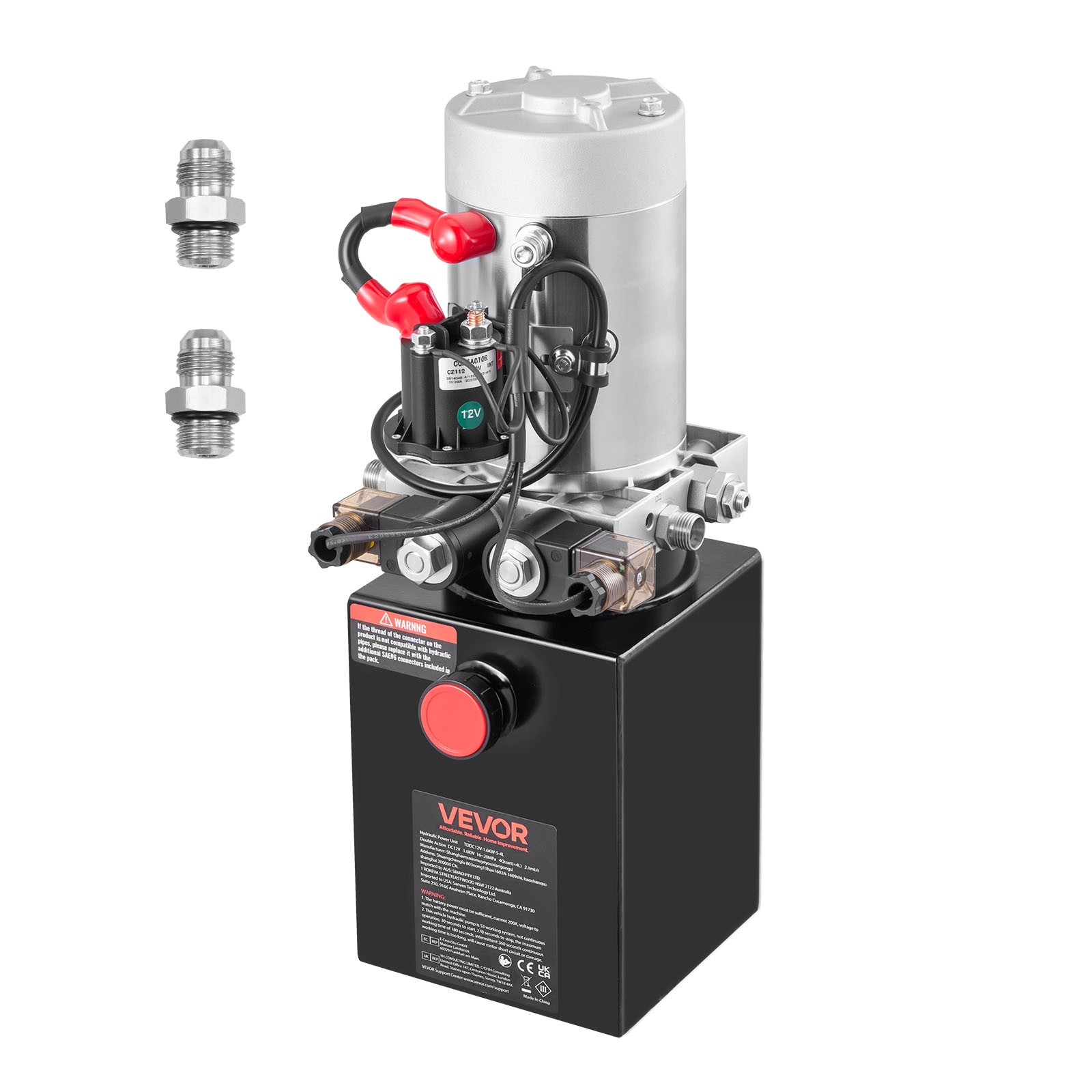 Uimoso 4 Quart Double Acting Hydraulic Pump Power Unit Pack DC 12V 22MPA SAE#6