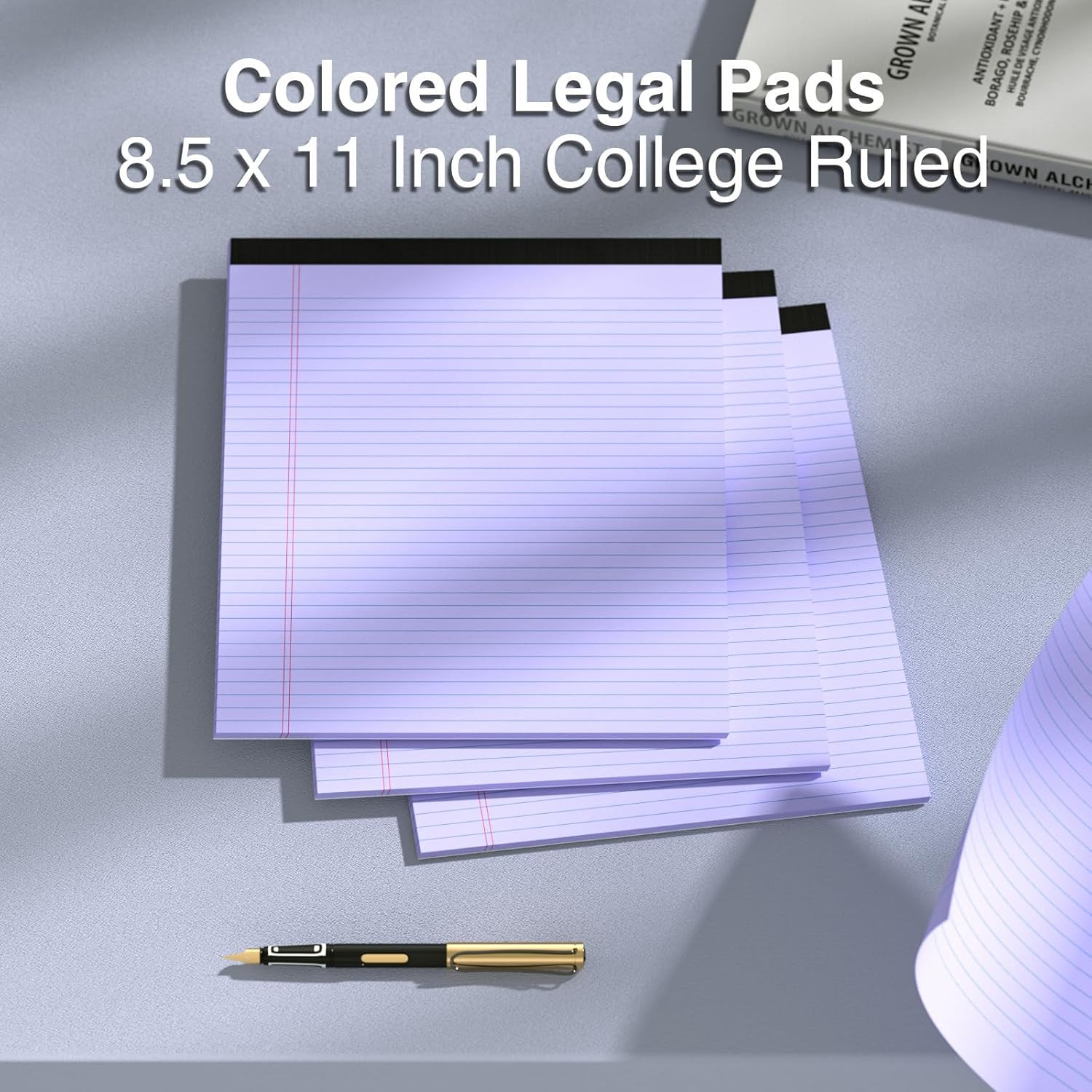 3 Pcs Legal Pads 8.5 X 11 Purple Note Pads 8.5 X 11 Notepad Total 75 Sheets Mic