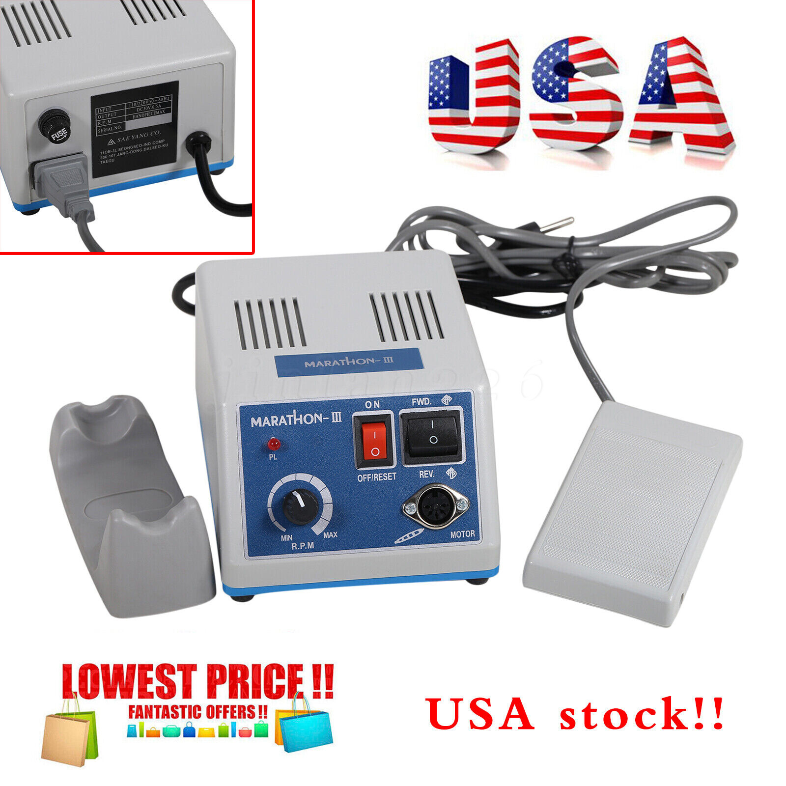 Electric Dental Lab Polishing Handpiece For Marathon Micromotor 35K/35,000 RPM