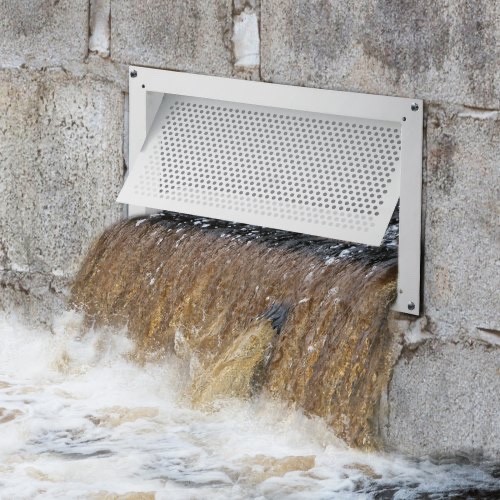 Wall Mounted Flood Vent, 8 in. H x 16 in. W x 2 in. D, White
