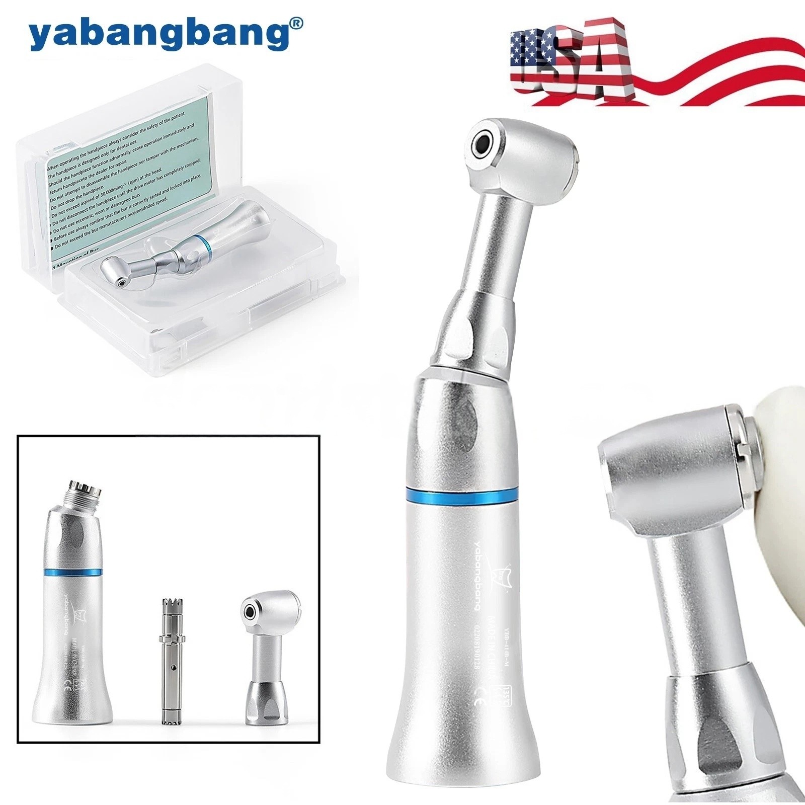 Dental E TYPE push button Contra Angle LOW Handpiece A+ Dentist Brand New PAD