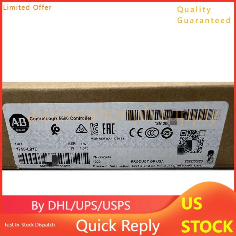 New Sealed AB 1756-L81E B ControlLogix 5580 Processor 3MB 1756L81E US Free Tax
