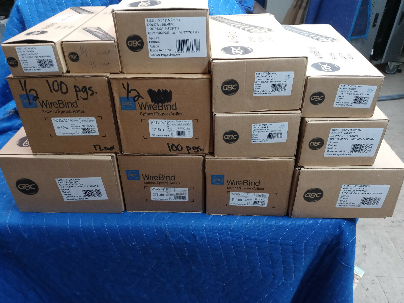 Swingline GBC WireBind Spines 9775057G Silver various sizes HUGE LOT 1500 pcs +