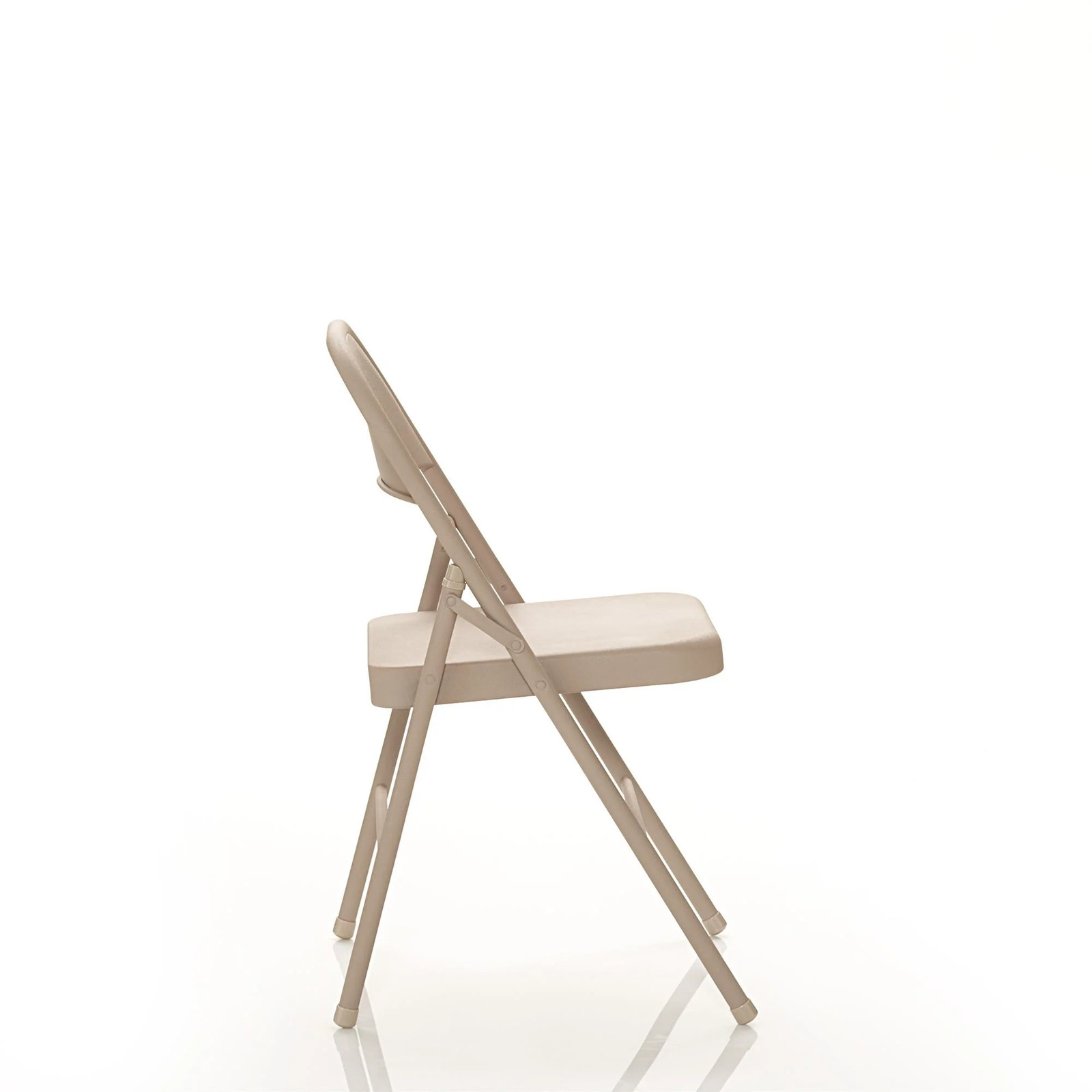 Mainstays Beige All-Steel Metal Folding Chairs, Set of 4 Heavy Duty Foldable