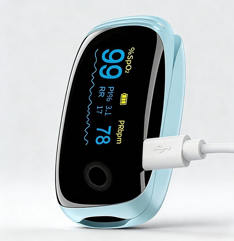 Rechargeable Pulse Oximeter Fingertip Oxygen Monitor Fingertip w/SpO2 Pulse Rate