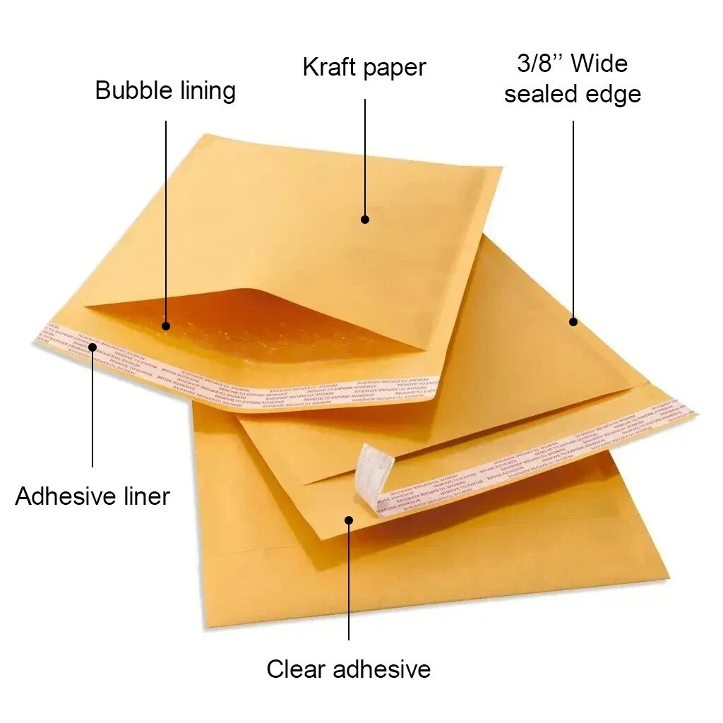 40 Kraft Paper Bubble Padded Envelopes Mailers Shipping Lot Useable Space 6.5 x9