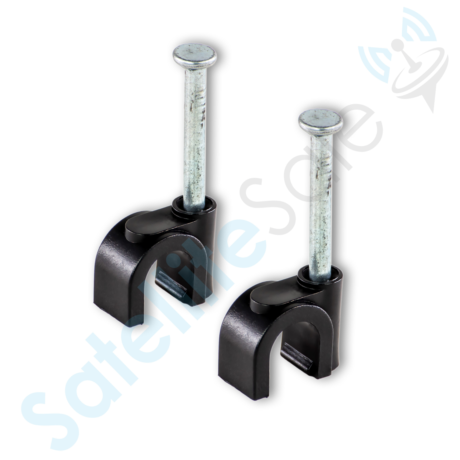 SatelliteSale Flex Single or Dual Cable White or Black Screw Nail Clips 100 Pcs