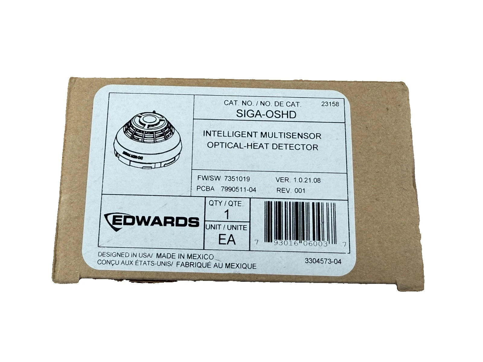 Pack of fifty EST Edwards SIGA-OSHD Intelligent Multisensor Heat Detector