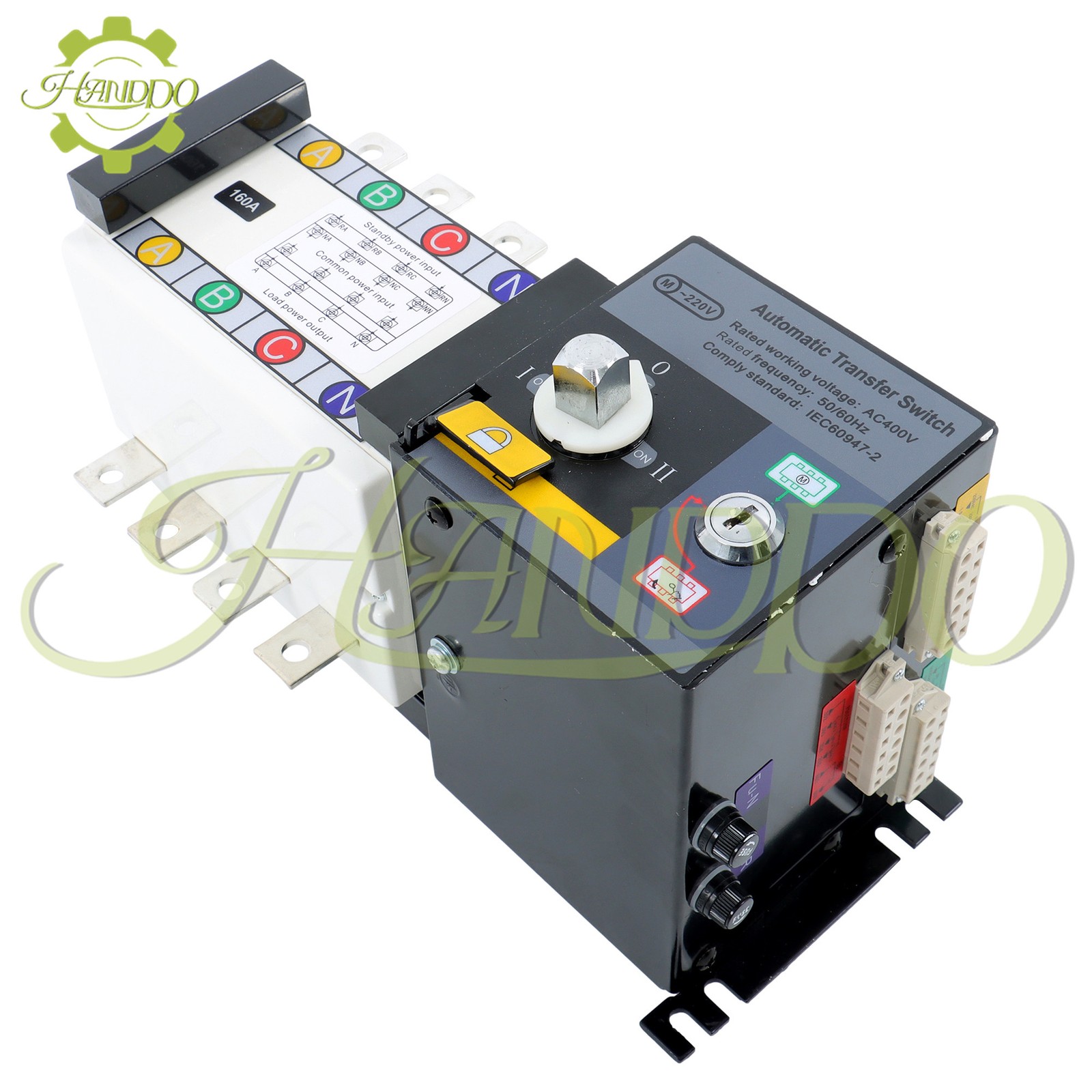 Industrial Automatic Transfer Switch 160A 4 Poles 110V 220V Grid to AC Generator