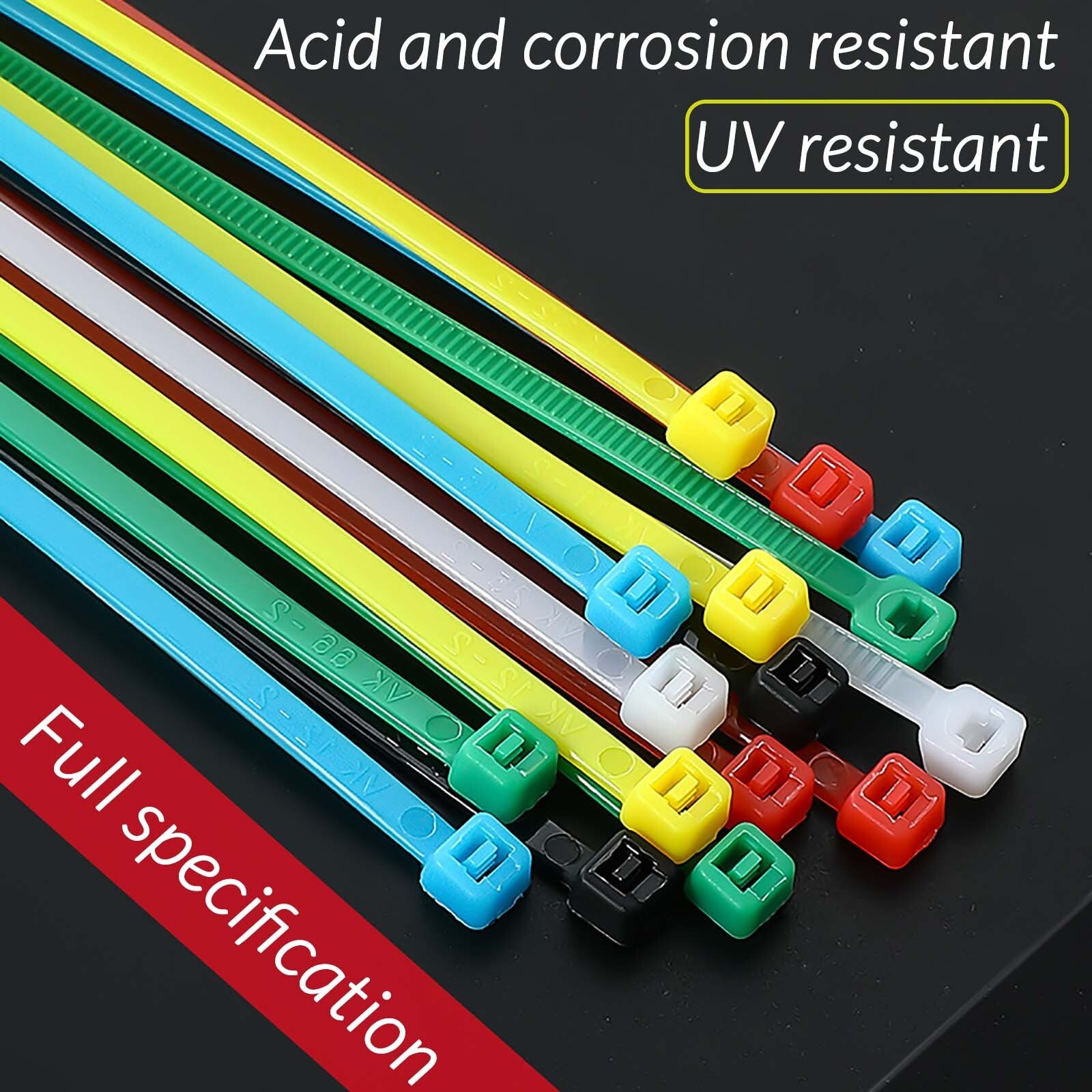 Cable Ties Zip Tie Wraps Strong Nylon Various Size Colours 100/500/1000 Pcs