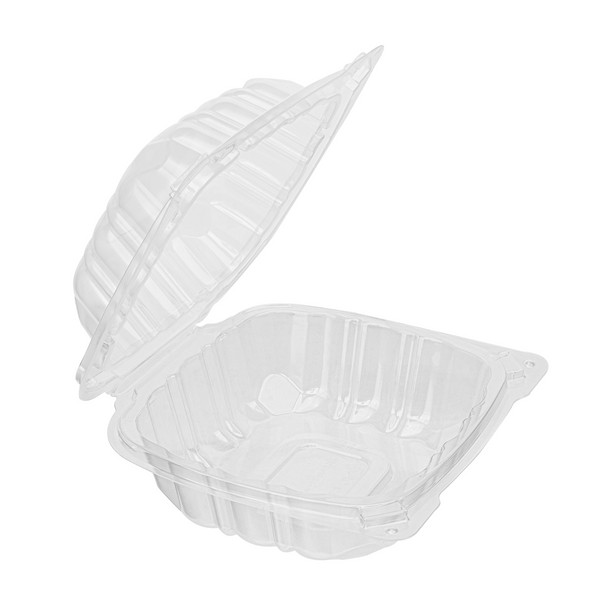Karat 6» x 6″ PP Plastic Hinged Container, Clear – 300 pcs