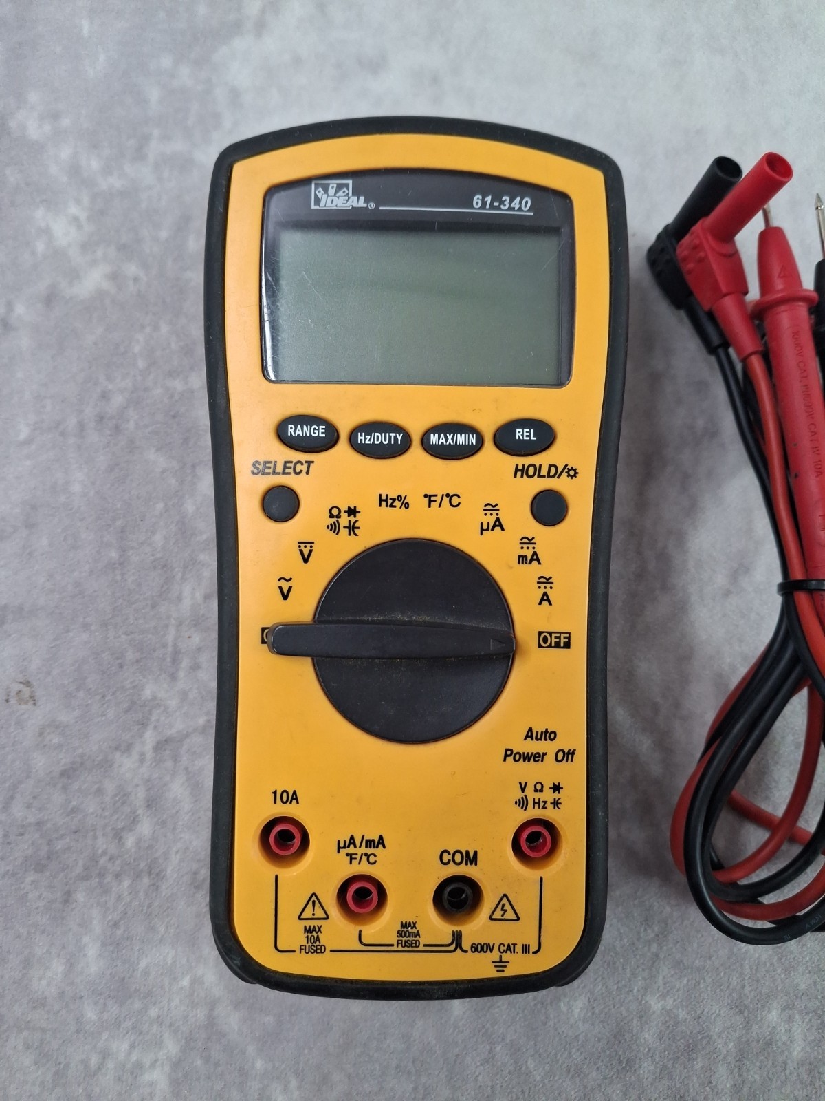 Ideal 61-340 Multimeter Voltmeter Cat III – Handheld – with Probe Test Leads
