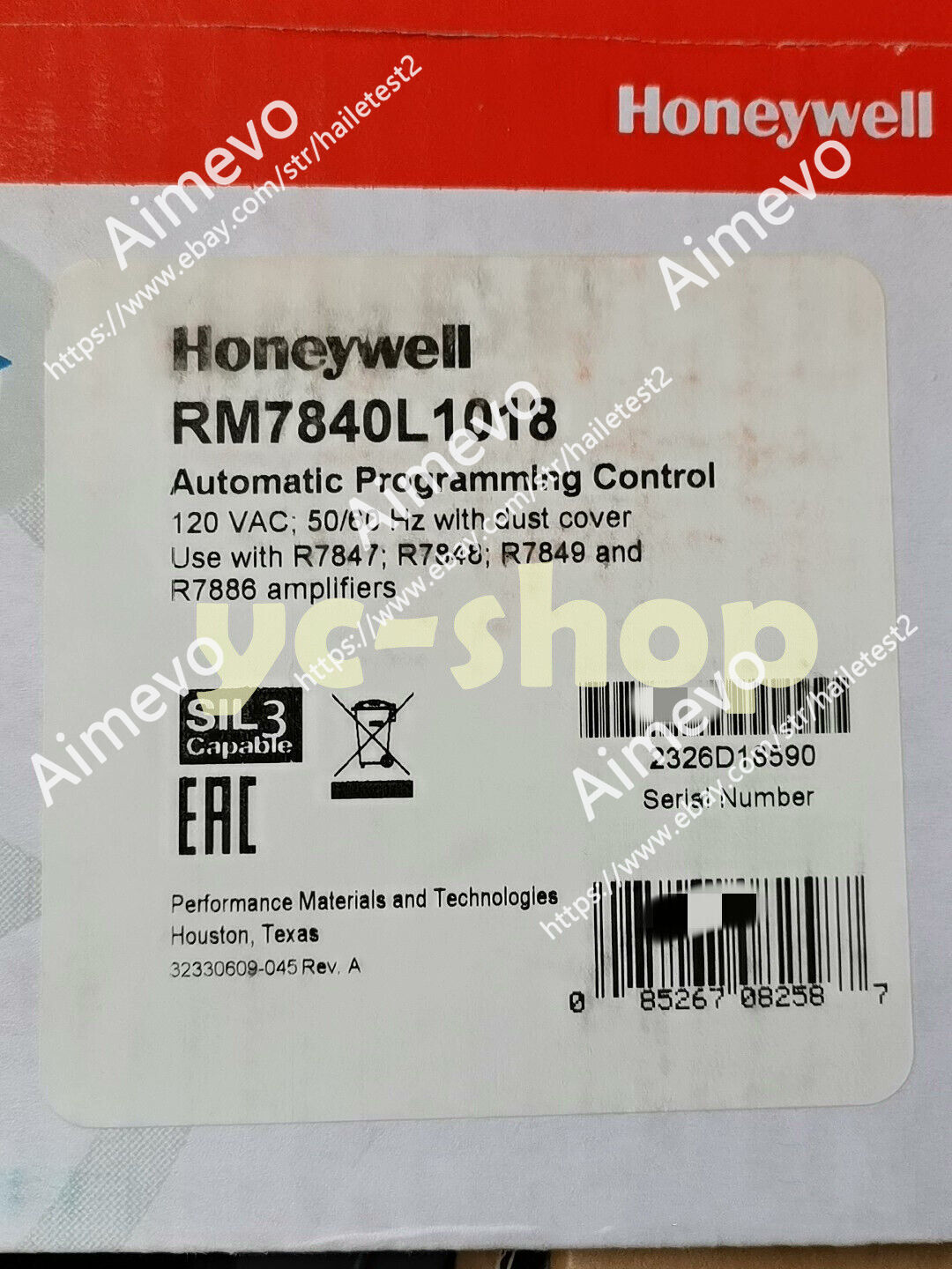 Honeywell RM7840L1018 L 1018 Burner Control