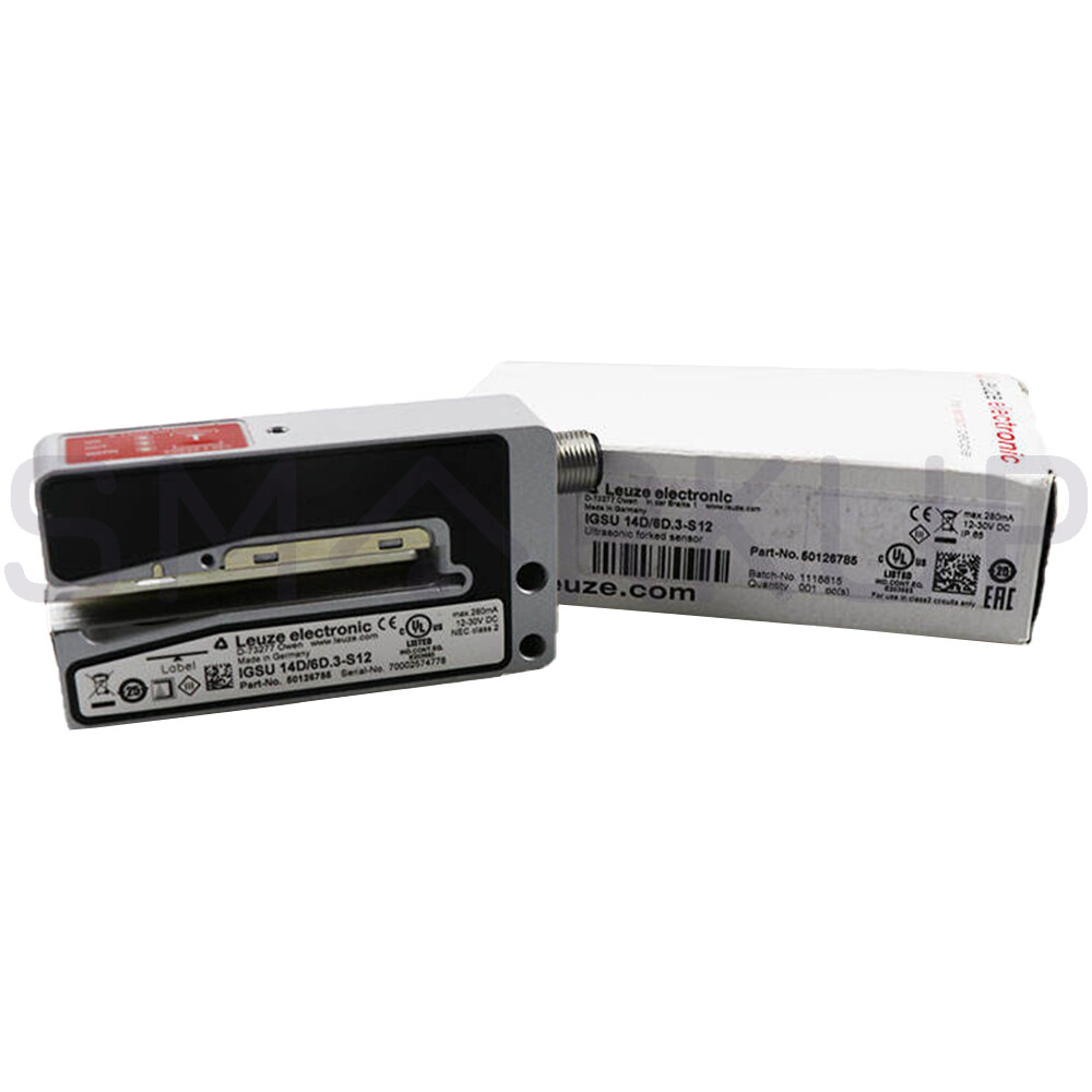 New In Box LEUZE IGSU 14D/6D.3-S12 Ultrasonic Transparent Label Sensor