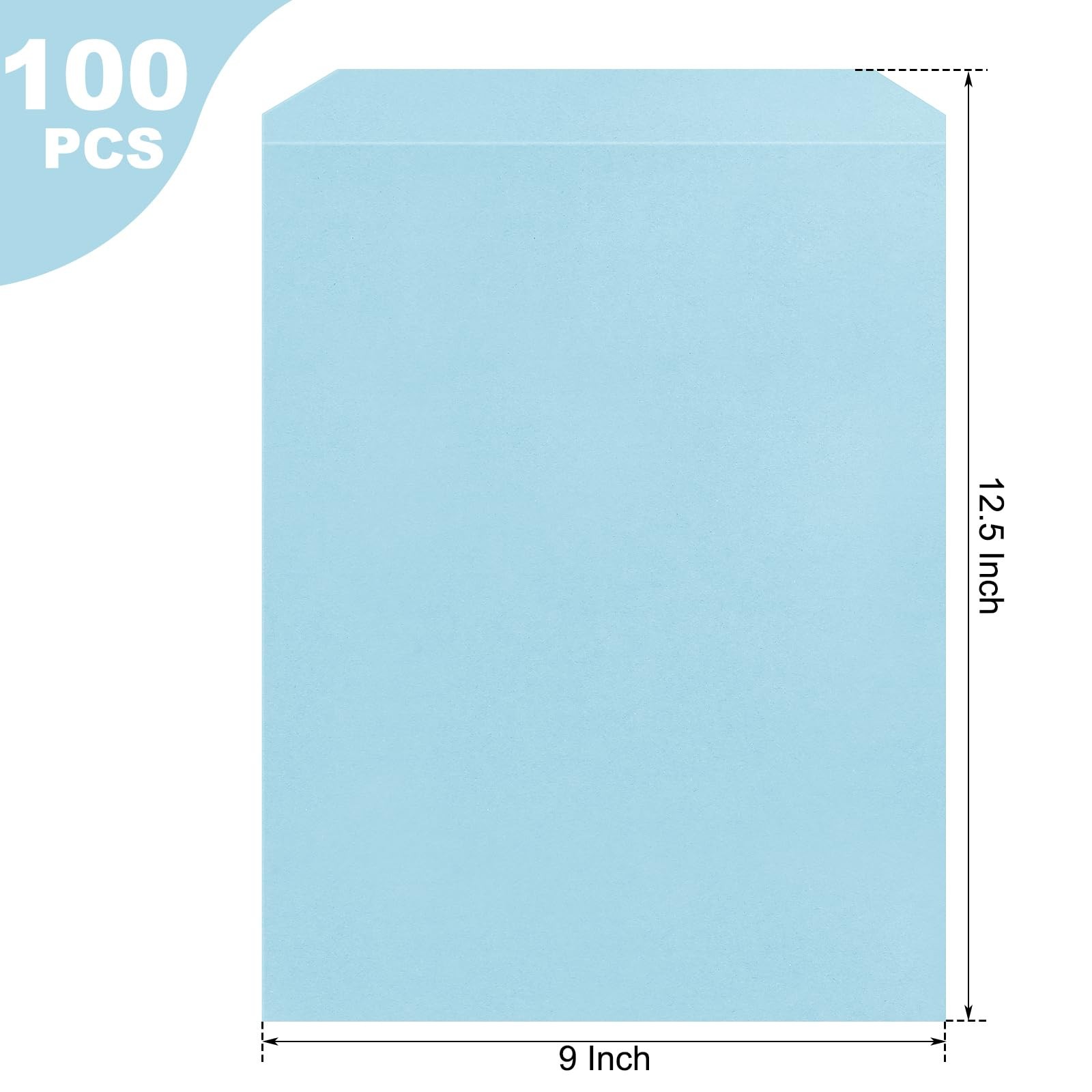Feifeiya 100 Pcs Light Blue Manuscript Covers 9 x 9 x 12.5 Inch,
