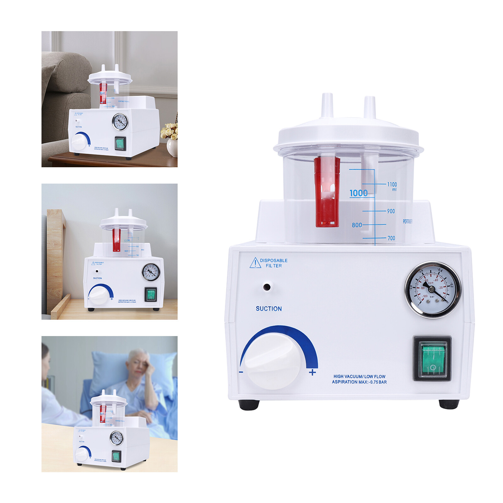 Portable Suction Machine Oil-Free Suction Help Device for Elderly Adult Child