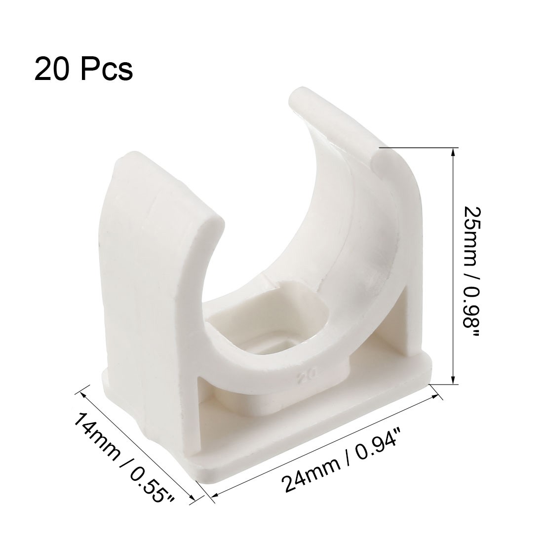 PVC Water Pipe 20mm Clamps Clips Fit for 20mm/0.79 Inch OD TV Trays 20Pcs