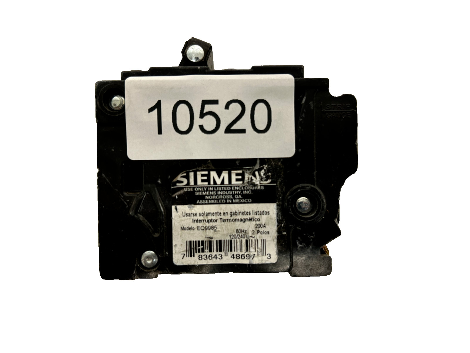 Siemens EQ9985, 200A, 2 Poles, 120/240V, Circuit Breaker