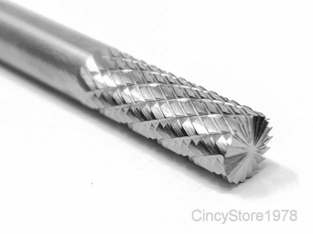 SB1D Cylindrical End Tungsten Carbide Burr Bur Cutting Tool Die Grinder Bit 1/4″