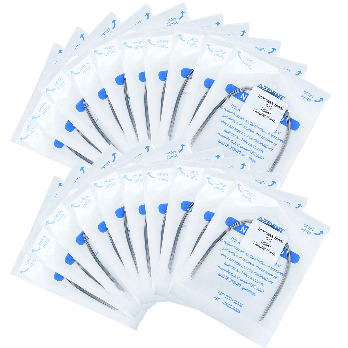 Dental Ortho Stainless Steel Round Arch Wire Natural 12/14/16/18/20 Upper/Lower