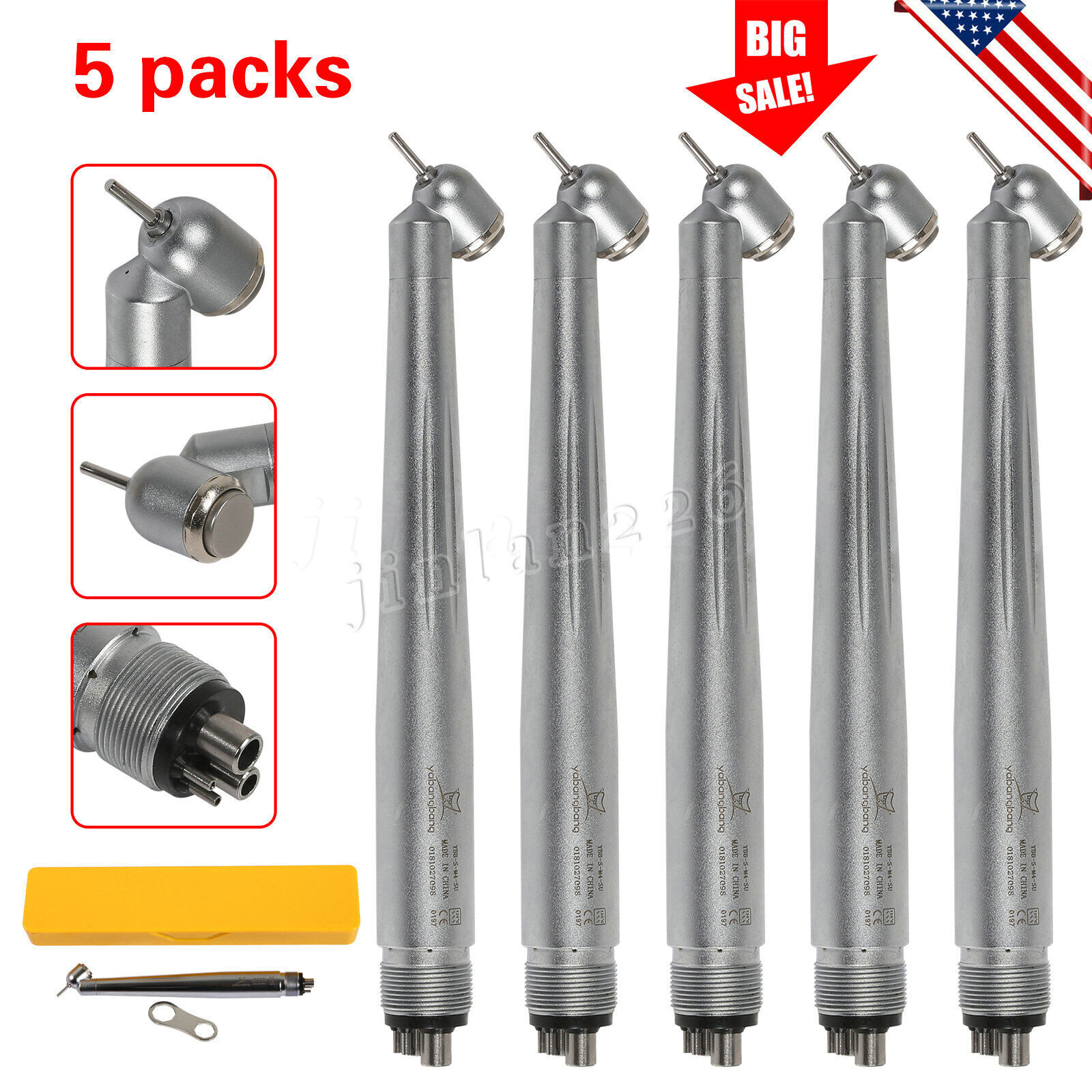 Yabang Dental 45 Degree Surgical High Speed Handpiece Push Button 4Hole 1-10 pcs