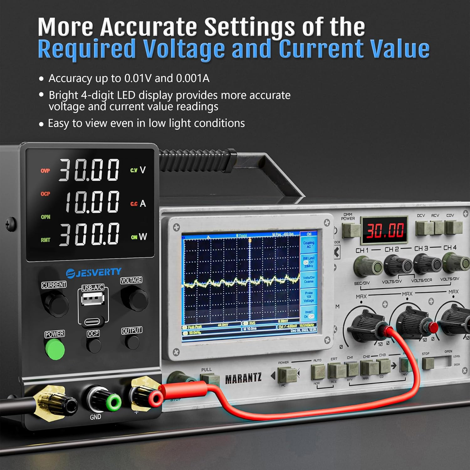 DC Power Supply Variable, 0-32V 0-10A Adjustable Switching DC Regulated Bench Po