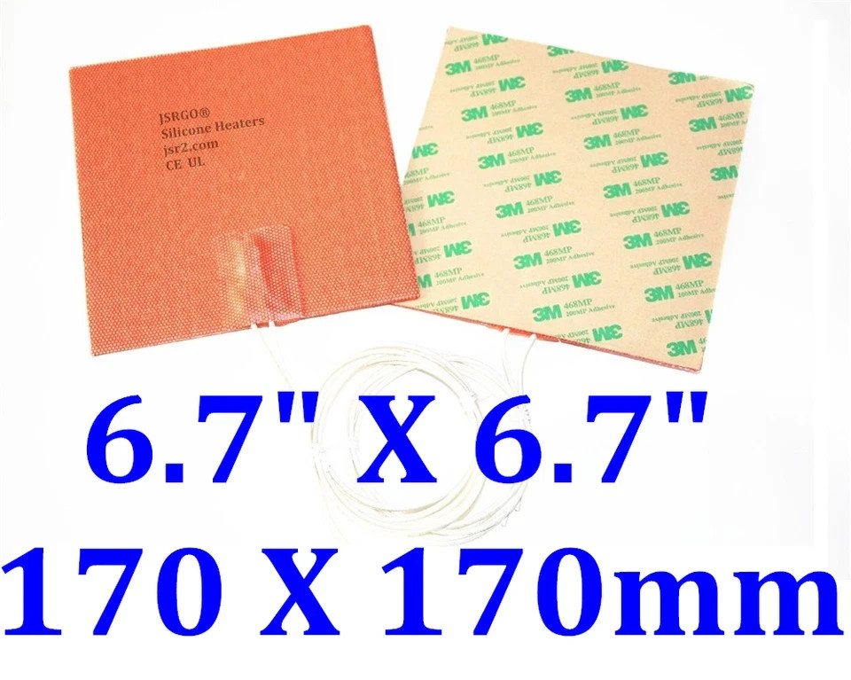 Heating Pad 6.7″ X 6.7″ 170 X 170mm 100W w PSA Factory Direct Sale JSRGO CE