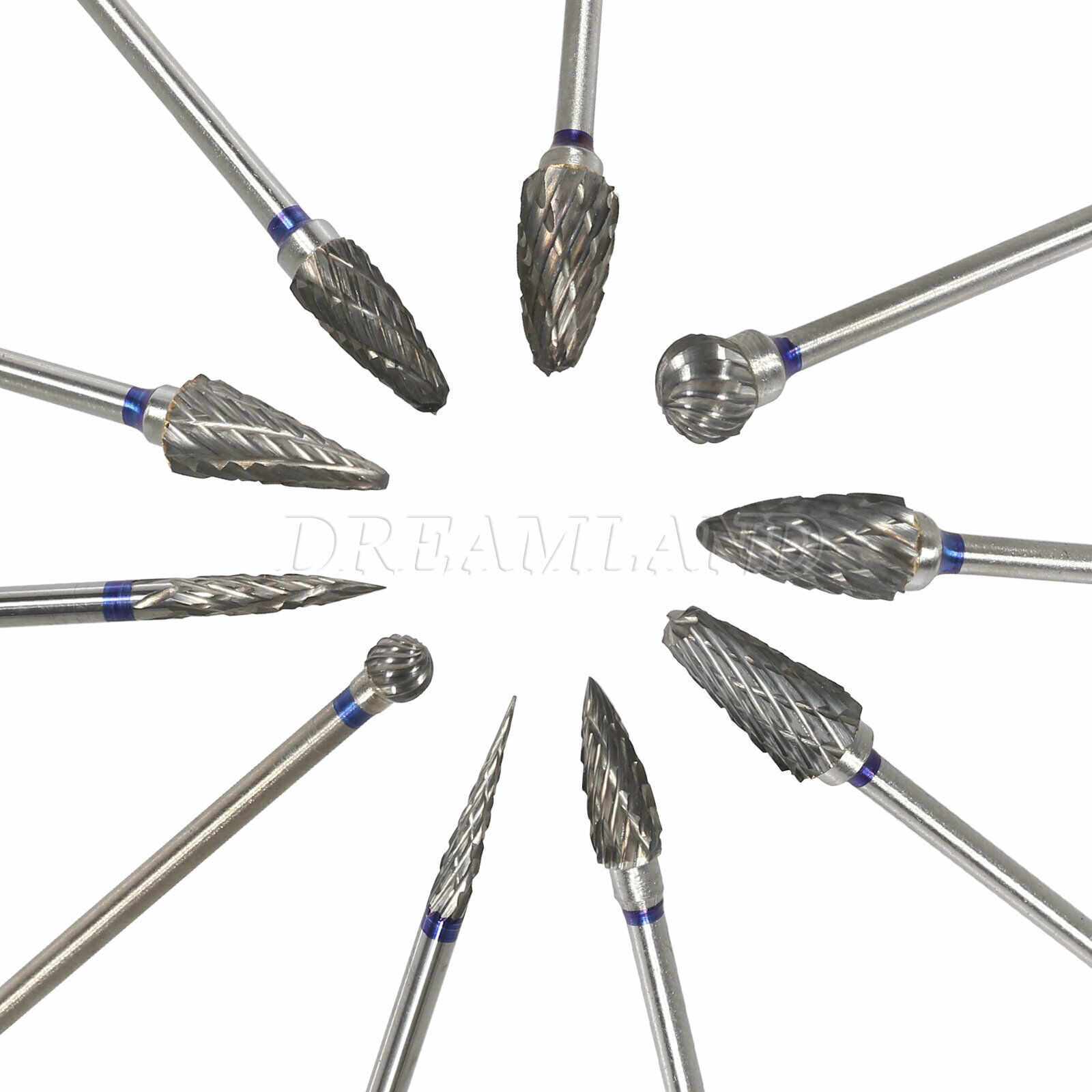 Dental Lab Polishing Drills Tungsten Steel Carbide Bur HP 2.35MM Burs 10 Model