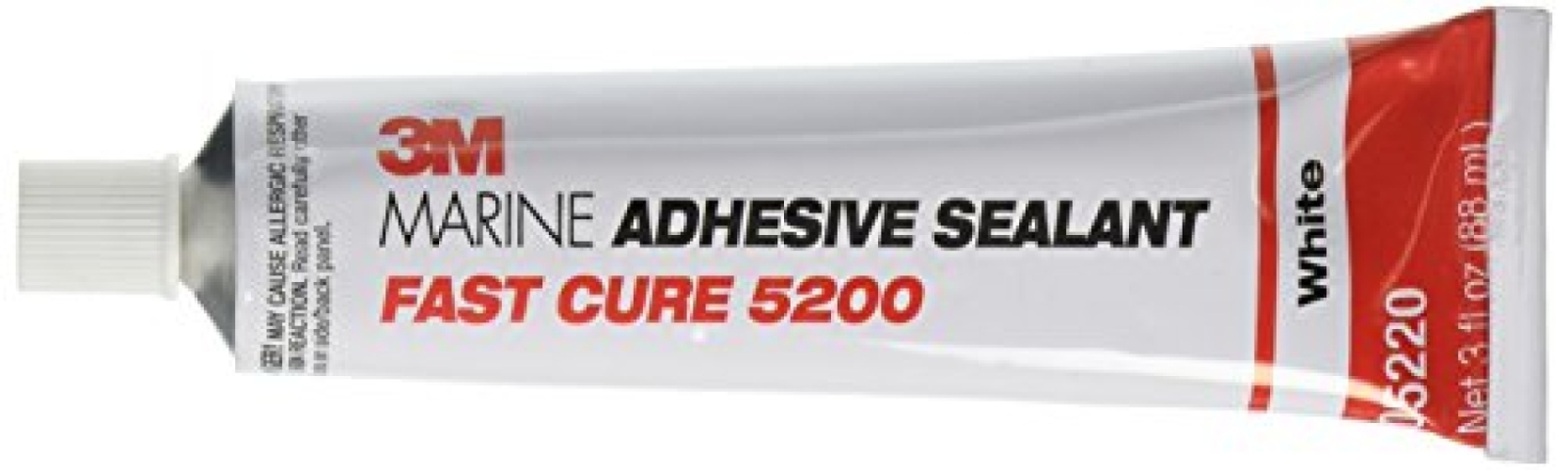 3M Marine 05220 Fast Cure Adhesive Sealant, White, 3 oz. (Case of 6)