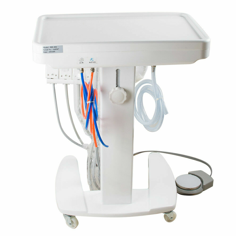 Dental Portable Mobile Delivery Unit Rolling Case Air Compressor Syringe Suction