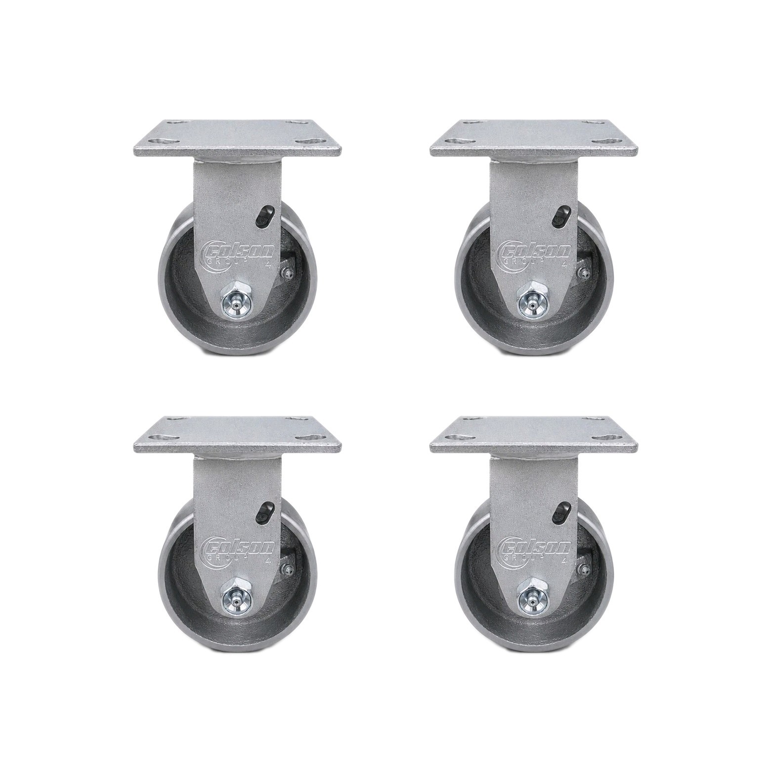 4 Pack Colson 4×2″ Fixed Position Steel Caster with 2 Zerks