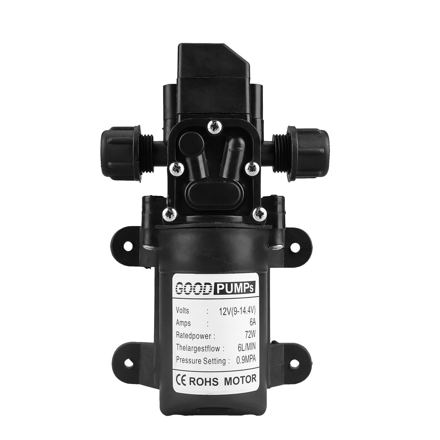 2Pack 12V Water Pump 130PSI Self Priming Pump Diaphragm High Pressure Switch