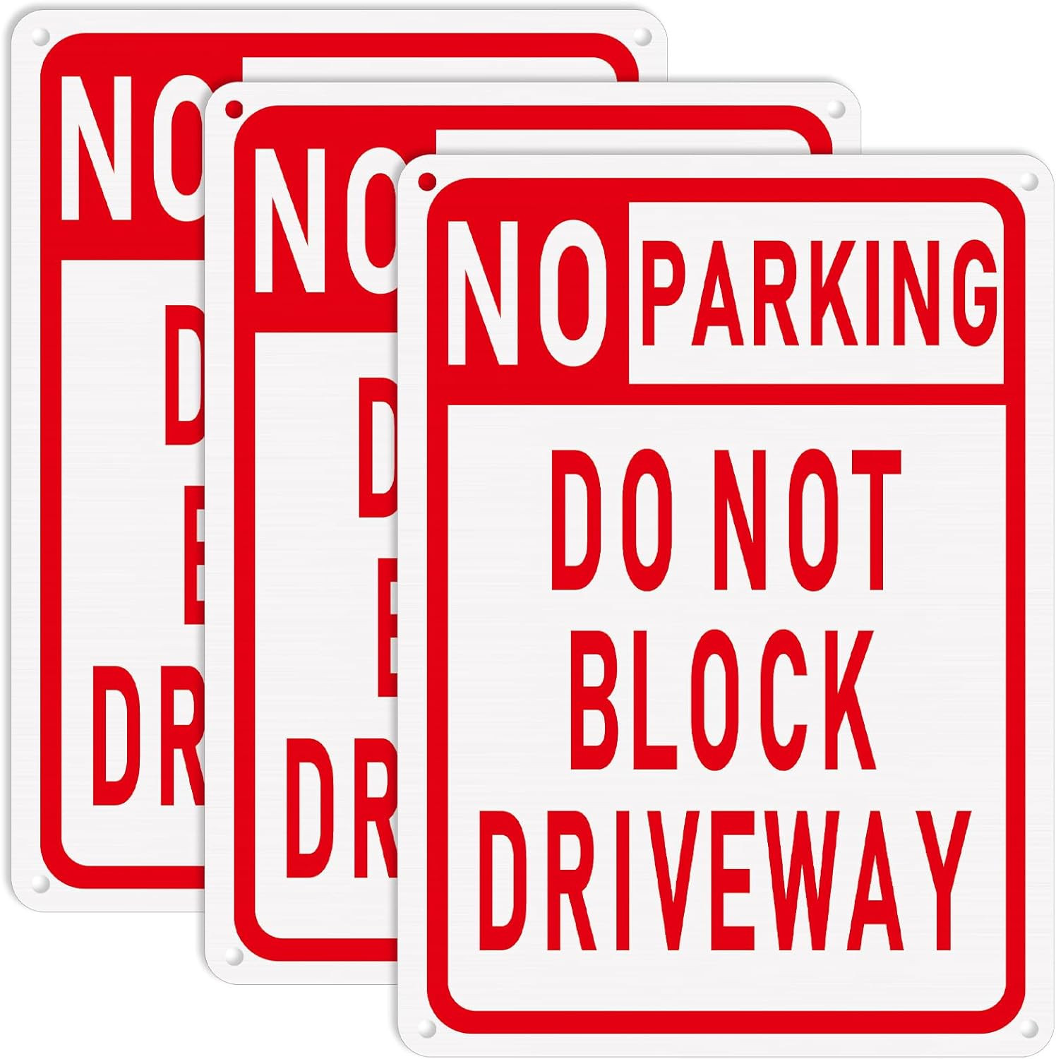3 Pcs No Parking Sign Do Not Block Driveway 10 X 14 Inches Aluminum Metal