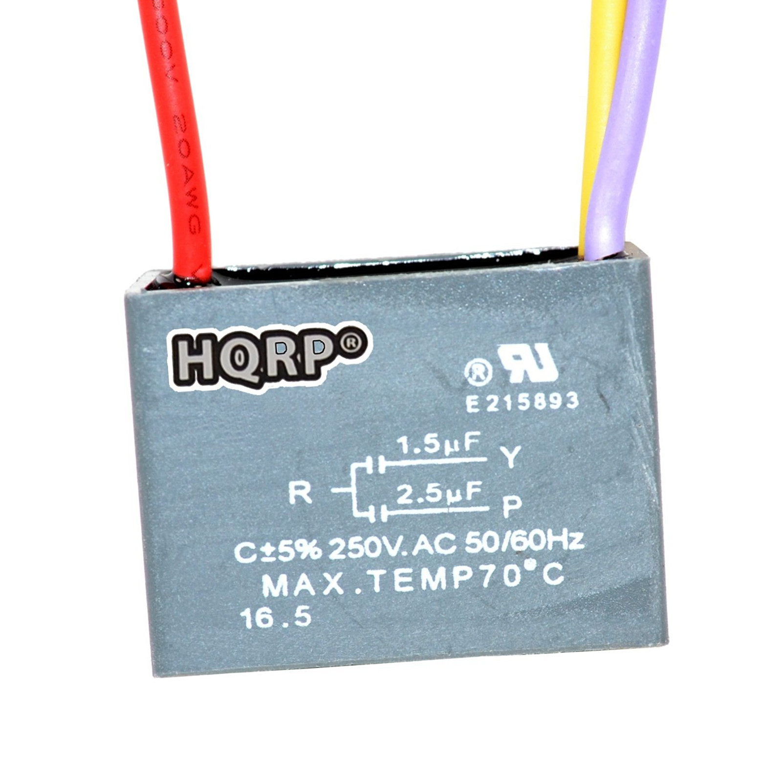 Motor Ceiling Fan Capacitor CBB61 1.5uf+2.5uf 3-Wire Rated Voltage: 250VAC