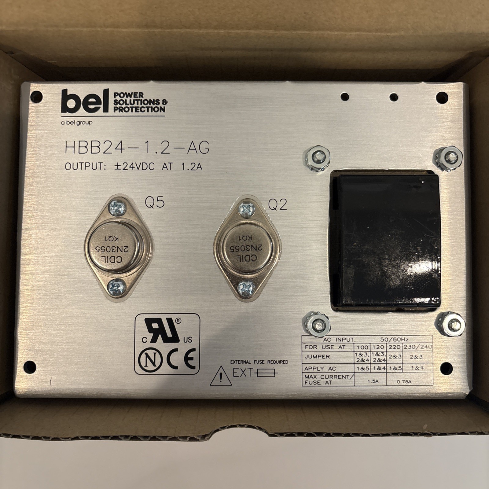 BEL Power HBB24-1.2-AG NEW Linear Power Supply – Neve, WSW, etc. bi-polar 24V