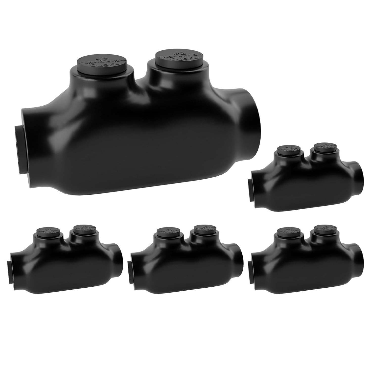 5Pack 2 Port Insulated Wire Connectors Black Splice Connector 2-14 AWG UL Listed