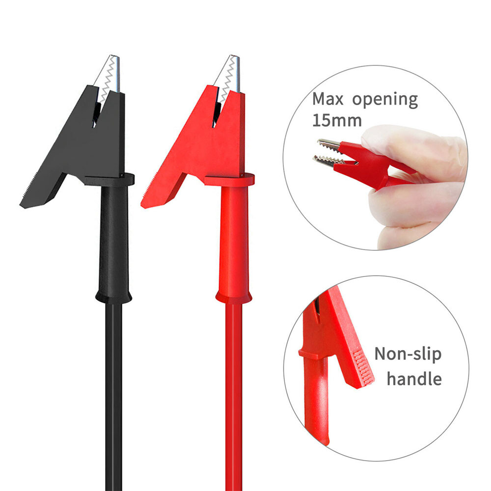 5PCS Safety Shrouded Banana Plug To Crocodile Alligator Clip Test Leads Cable