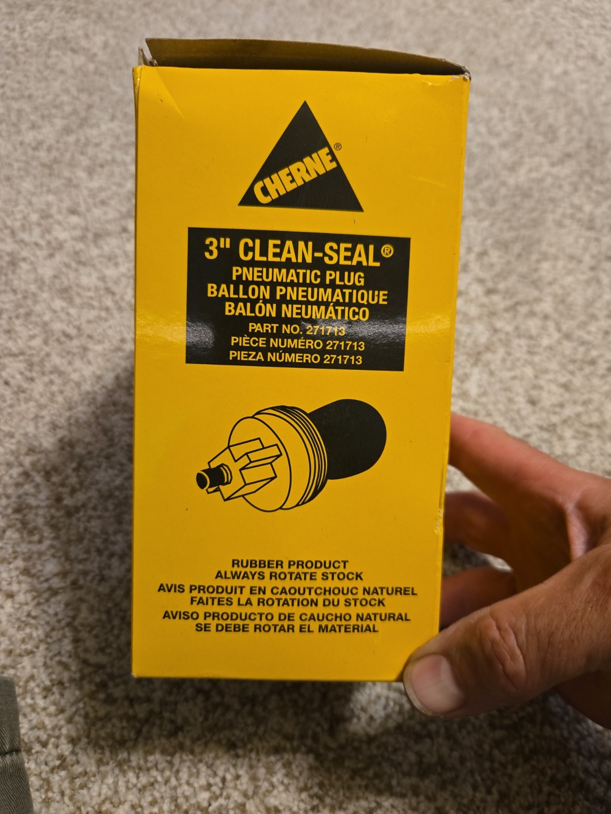 Cherne Industries 271-713 3″ Clean Seal Plug Fitting Black and Yellow 35 Psi