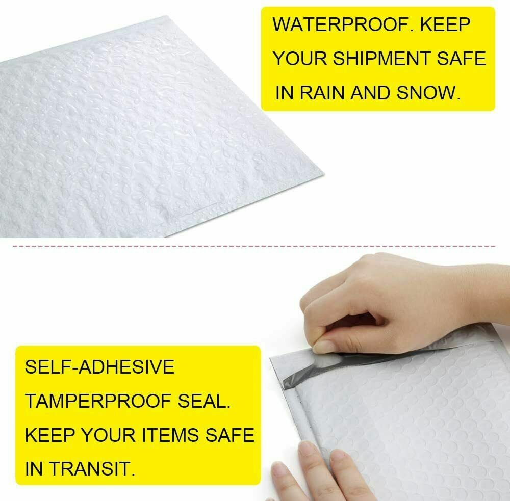 #0 6×10 (6×9) Poly Bubble Mailer Padded Envelope Shipping Bag 25,50,100,250 Pcs