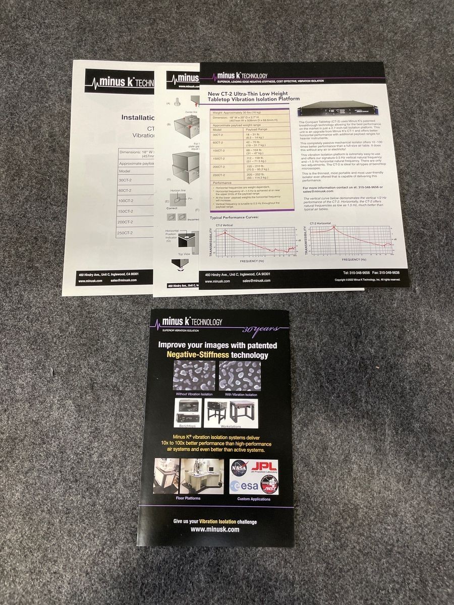 MINUS K CT-2 Ultra-Thin Low-Height Tabletop Vibration Isolation Platform*