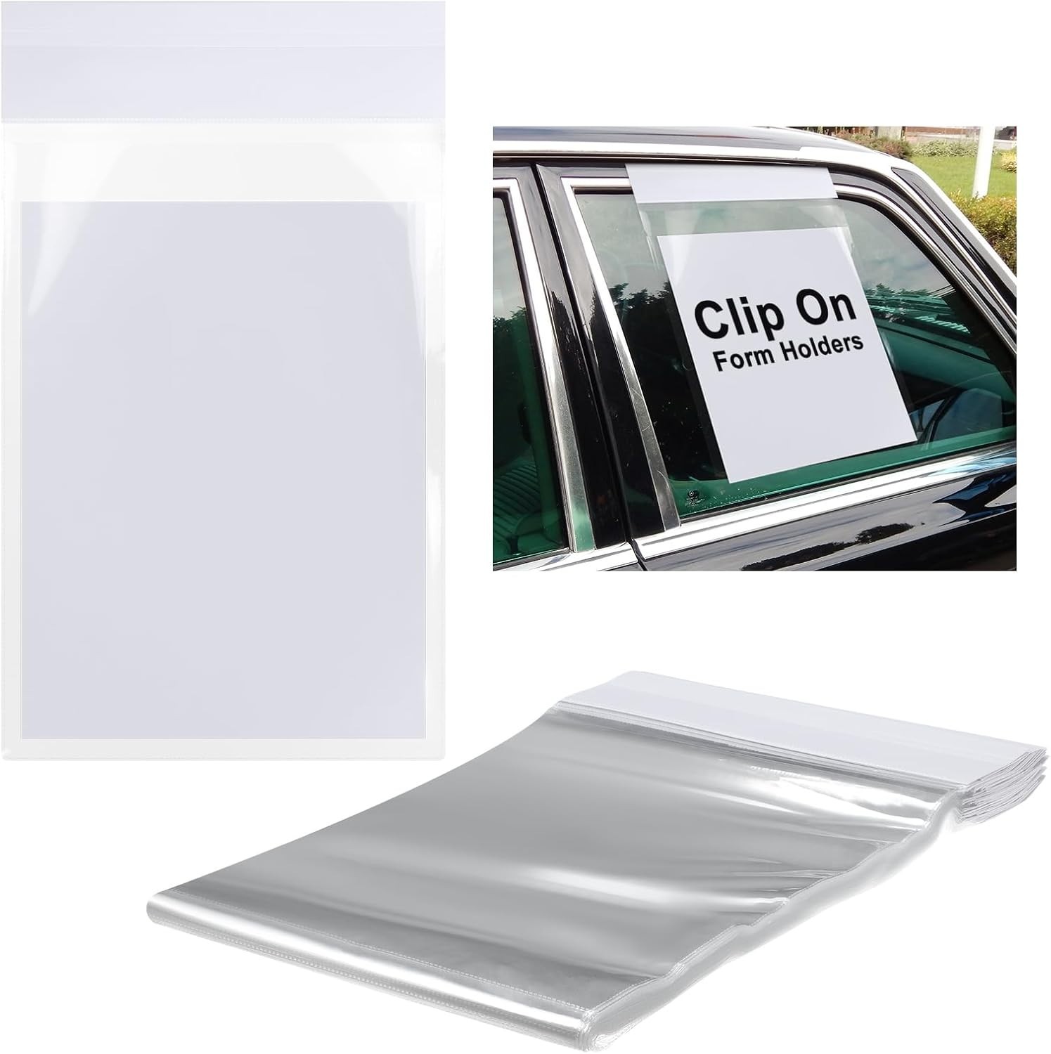 50-Pack Clip-On Window Form Holders, 9×13 Clear Plastic Sleeves for Buyers Guide
