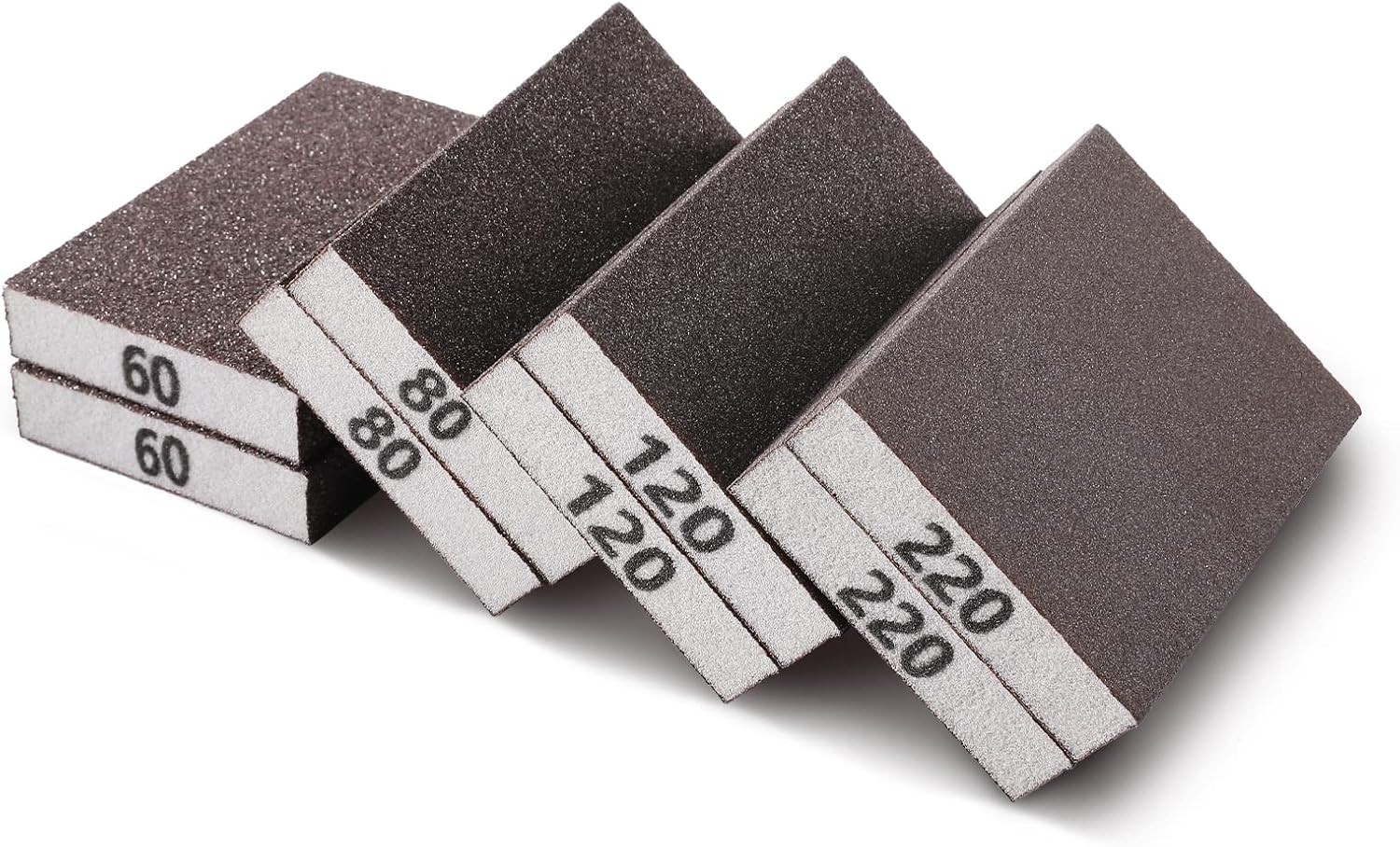 8PCS Sanding Sponge, Blocks of 60/80/120/220 Assorted Grits,…
